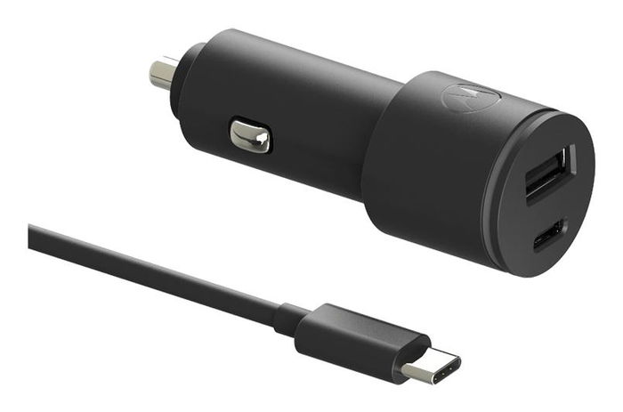 Motorola Cargador de Coche 1 USB-A - 1 USB-C con Cable 45W Negro Motorola Cargador de Coche 1 USB-A - 1 USB-C con Cable 45W Negro