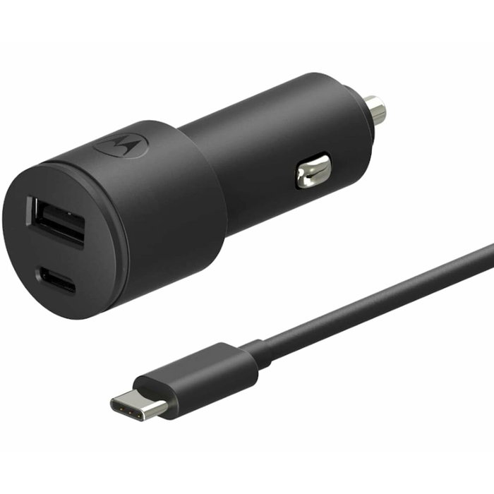 Motorola SJV102-EU Cargador de Coche 45W con Puertos USB-A y USB-C Negro
