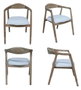 DKD Home Decor Silla de Teca y Poliéster Natural y Blanco