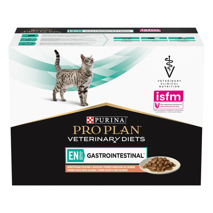 Purina Pro Plan Veterinary Diets Cat EN Gastrointestinal Salmón 4x10x85gr