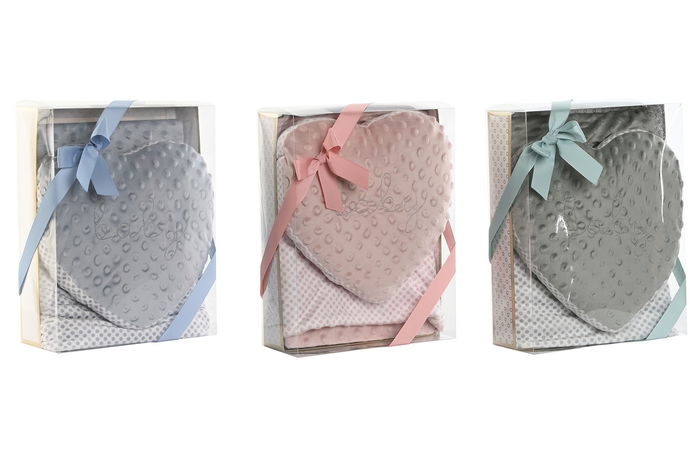 DKD Home Decor Peluche Manta Bebé Rosa, Azul, Verde Poliester 100 x 10 x 75 cm (3 Unidades)