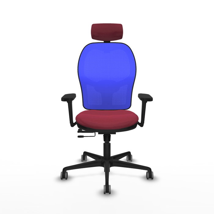 PIQUERAS Y CRESPO Silla de oficina Jorquera con mecanismo Sincro/Traslack, Granate y Azul PIQUERAS Y CRESPO Silla de oficina Jorquera con mecanismo Sincro/Traslack, Granate y Azul