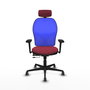 PIQUERAS Y CRESPO Silla de oficina Jorquera con mecanismo Sincro/Traslack, Granate y Azul