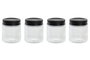 DKD Home Decor Set de 4 Recipientes de Cristal y Metal 130 ml