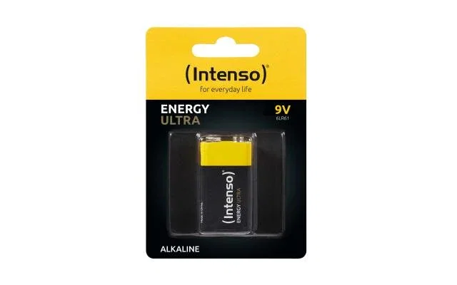 Intenso 7501451 Pila Batería Alcalina 9V 6LR61 de un solo uso, 560 mAh, 1 unidad