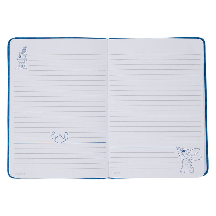 Loungefly Cuaderno Holiday Stitch Disney 12,7x17,7cm Cuero Sintético Páginas Rayadas Recargable
