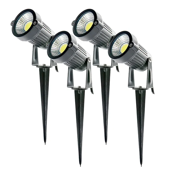 SolarLite Pack 4 Spots de Jardín LED con Pincho 5W 421Lm 2700K 40.000H SL-SL-C10-5W-WW-PK4-AP
