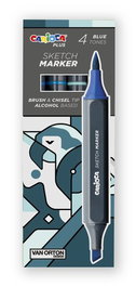 Carioca Plus Sketch Marker Rotulador Doble Punta 4 Colores Azules