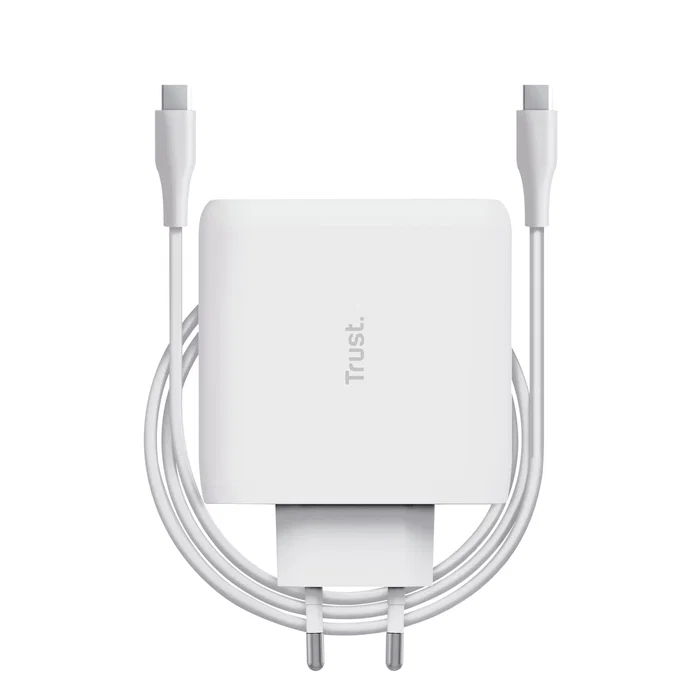 Trust Maxo Cargador Pared USB-C 100W (25140) con PD 3.0 y PPS, Blanco, Incluye Cable USB-C a USB-C de 2 Metros Trust Maxo Cargador Pared USB-C 100W (25140) con PD 3.0 y PPS, Blanco, Incluye Cable USB-C a USB-C de 2 Metros