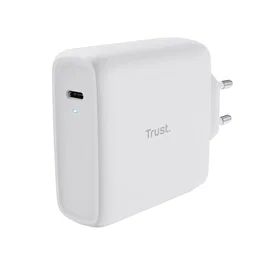 Trust Maxo Cargador Pared USB-C 100W (25140) con PD 3.0 y PPS, Blanco, Incluye Cable USB-C a USB-C de 2 Metros