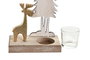 DKD Home Decor Portavelas de Madera y Cristal 14x8x22 cm