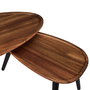 Home Deco Factory Juego 2 Mesas Nido Triangular Acacia Cocooning 60x39cm y 50x34.5cm