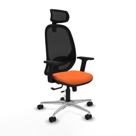 PIQUERAS Y CRESPO Silla de oficina Cilanco con mecanismo Sincro/Traslack, Naranja y Negro