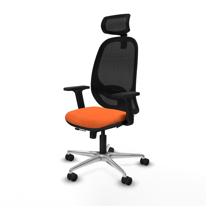 PIQUERAS Y CRESPO Silla de oficina Cilanco con mecanismo Sincro/Traslack, Naranja y Negro