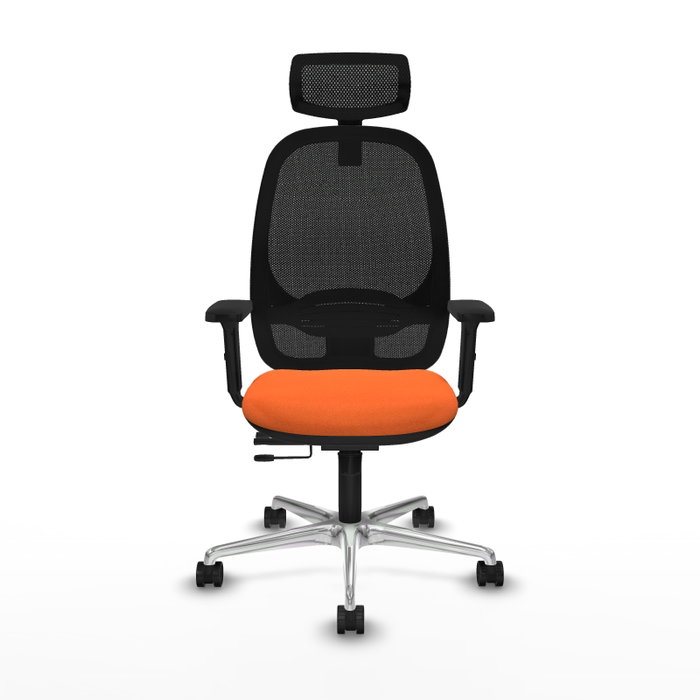 PIQUERAS Y CRESPO Silla de oficina Cilanco con mecanismo Sincro/Traslack, Naranja y Negro