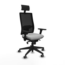 PIQUERAS Y CRESPO Silla de oficina Horna con mecanismo Sincro, Gris claro y Negro