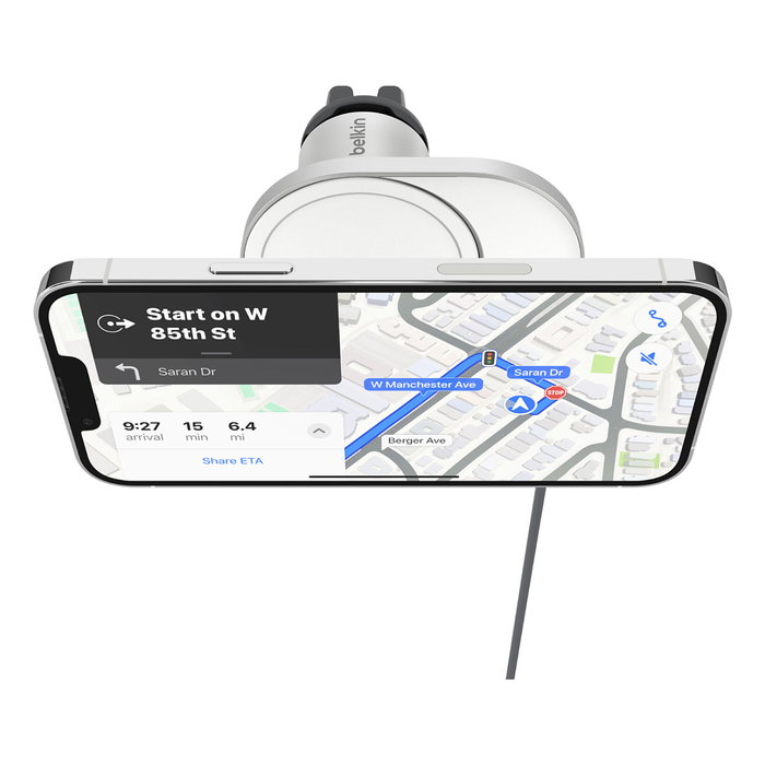 Belkin BoostCharge Pro Qi2 (15W) Cargador Inalámbrico Magnético para Coche - Gris