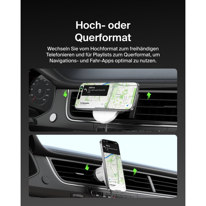 Belkin BoostCharge Pro Cargador Inalámbrico para Coche Qi2 15W Gris