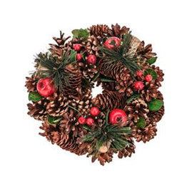Basics Corona de adviento con piñas ø25 cm