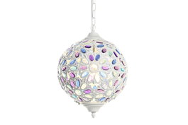DKD Home Decor Lámpara de Techo Flor Blanco y Multicolor