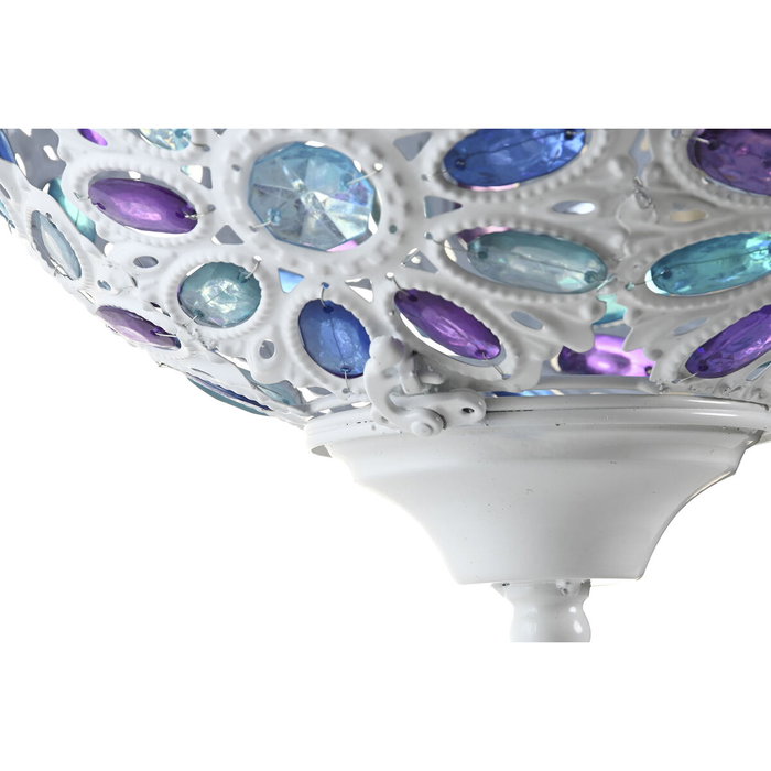 DKD Home Decor Lámpara de Techo Flor Blanco y Multicolor