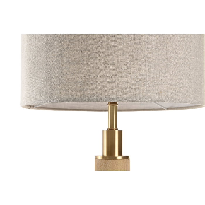 DKD Home Decor Lámpara de sobremesa en latón y mármol beige