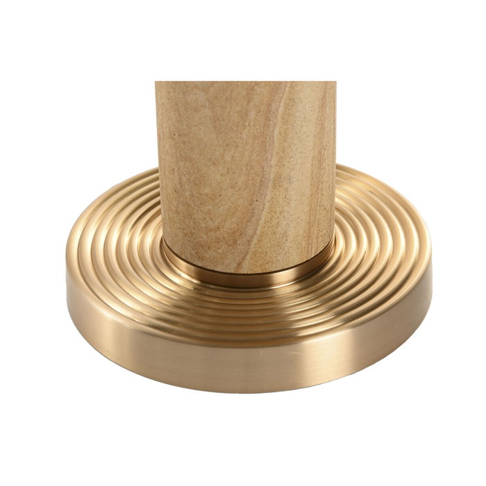 DKD Home Decor Lámpara de sobremesa en latón y mármol beige