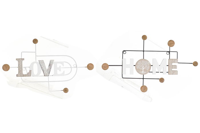 DKD Home Decor Perchero Boho Blanco Negro 6 Unidades 5 x 30 x 51 cm DKD Home Decor Perchero Boho Blanco Negro 6 Unidades 5 x 30 x 51 cm