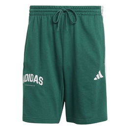 Pantalones Cortos Deportivos para Hombre Adidas 3 Bandas Sho Verde S