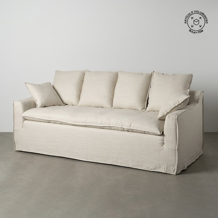 Ixia Sofá 4 Plazas Crema Tejido Salón Ixia Sofá 4 Plazas Crema Tejido Salón
