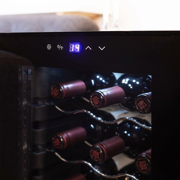 Cecotec Bolero GrandSommelier 1550 Black Compressor, Vinoteca de 15 Botellas