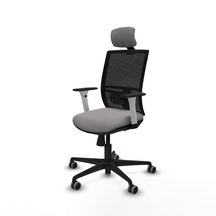 PIQUERAS Y CRESPO Silla de oficina Yunquera con mecanismo Sincro, Gris y Negro