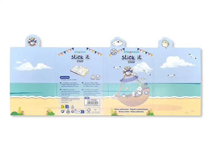 Imaginovo Notas Adhesivas Stick It! Notebook Pirata 20 Notas Adhesivas Tamaños Surtidos Diseño Conejito