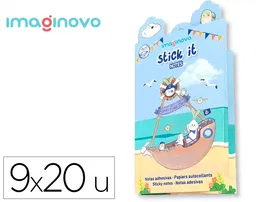 Imaginovo Notas Adhesivas Stick It! Notebook Pirata 20 Notas Adhesivas Tamaños Surtidos Diseño Conejito