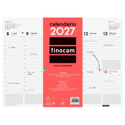 FINOCAM Vade Calendario de Sobremesa 2027 Semana Vista Vertical Neutro 420x310mm FINOCAM Vade Calendario de Sobremesa 2027 Semana Vista Vertical Neutro 420x310mm