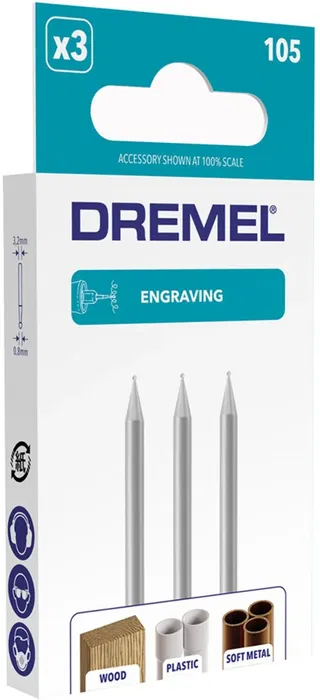 Dremel Fresas Grabadas 105 para Grabado Detallado en Madera, Plástico y Metales Blandos