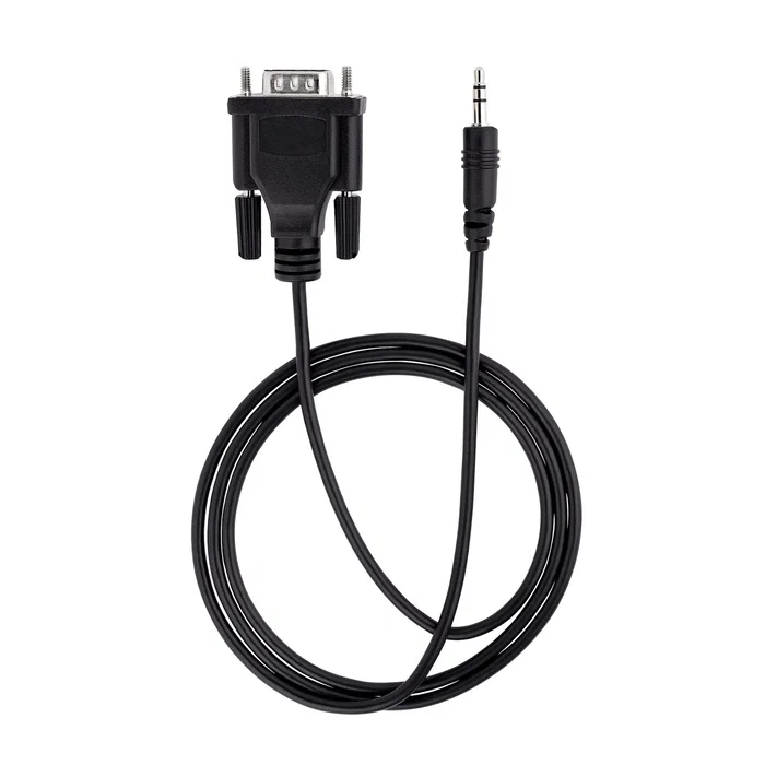 StarTech.com Cable Serie RS-232 9M351M, DB-9 Macho a 3.5mm Macho, 1 Metro, Negro, para Calibración Remota de TV/Proyectores