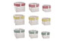 DKD Home Decor Set de 3 Cestas de Algodón Vichy Sweet