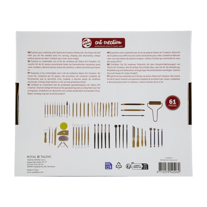 Talens Art Creation Kit de Herramientas para Cerámica 61 Pzs Talens Art Creation Kit de Herramientas para Cerámica 61 Pzs