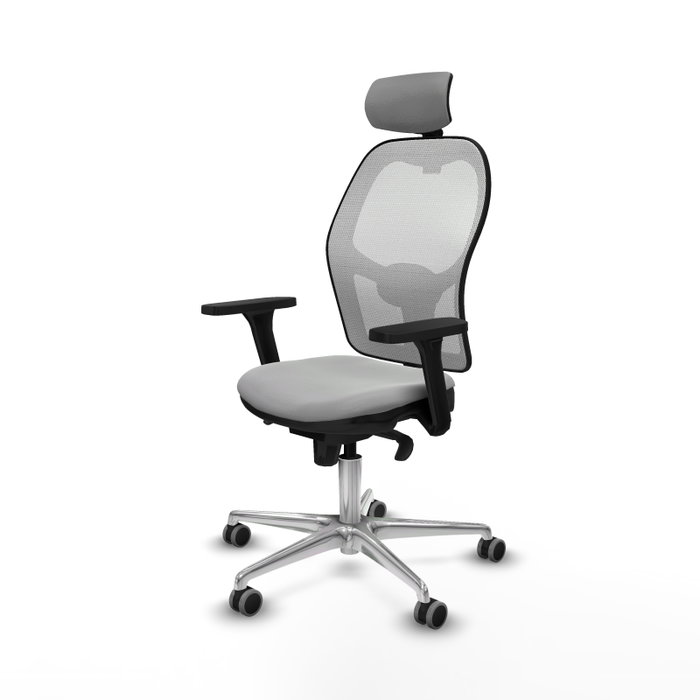 PIQUERAS Y CRESPO Silla de oficina Jorquera con mecanismo Sincro, Gris claro y Blanco PIQUERAS Y CRESPO Silla de oficina Jorquera con mecanismo Sincro, Gris claro y Blanco