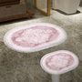 Mijölnir 410602 - O V2 Juego de Alfombras de Baño Lujosas Suaves de Poliéster Antideslizantes Antibacterianas Powder 50x60 cm y 60x100 cm