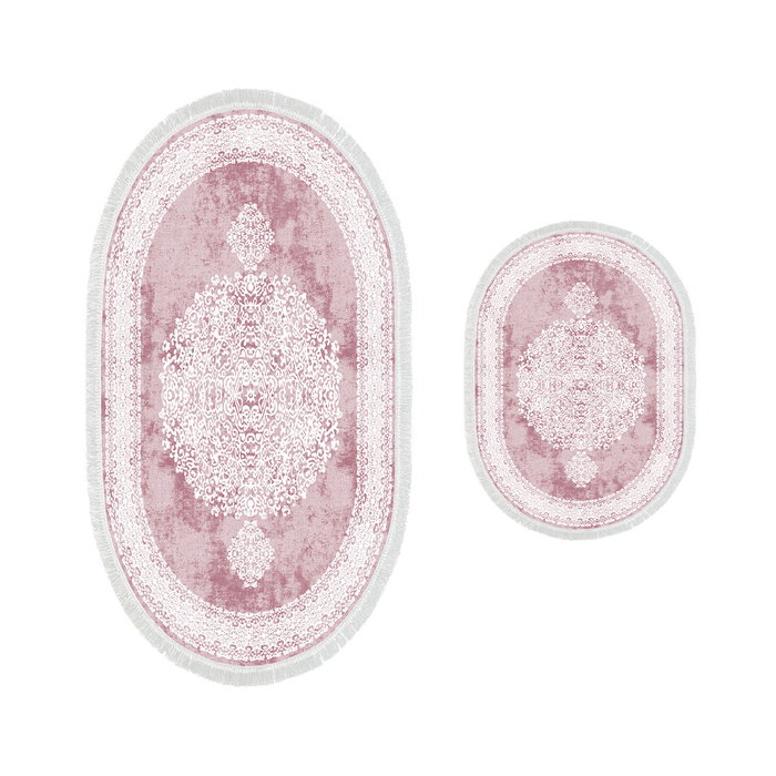 Mijölnir 410602 - O V2 Juego de Alfombras de Baño Lujosas Suaves de Poliéster Antideslizantes Antibacterianas Powder 50x60 cm y 60x100 cm Mijölnir 410602 - O V2 Juego de Alfombras de Baño Lujosas Suaves de Poliéster Antideslizantes Antibacterianas Powder 50x60 cm y 60x100 cm