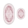 Mijölnir 410602 - O V2 Juego de Alfombras de Baño Lujosas Suaves de Poliéster Antideslizantes Antibacterianas Powder 50x60 cm y 60x100 cm