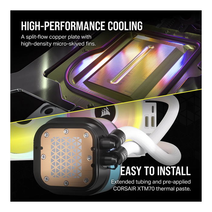 Corsair H100i iCUE LINK Refrigeración Líquida AIO 240mm Blanco RGB