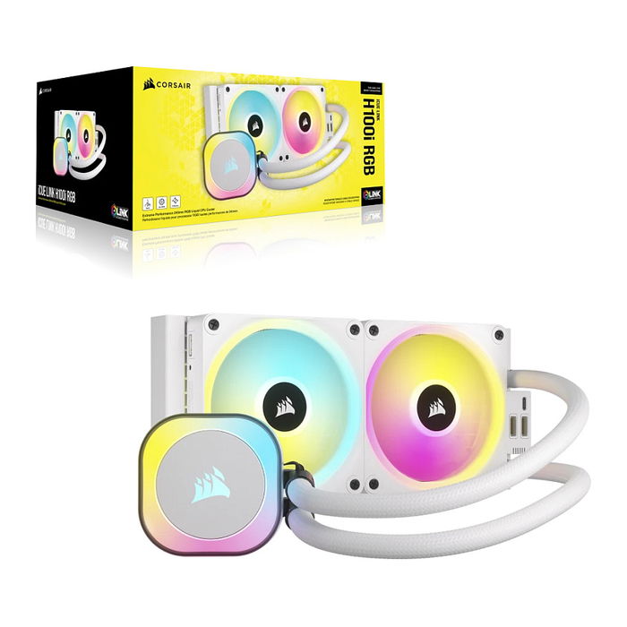 Corsair H100i iCUE LINK Refrigeración Líquida AIO 240mm Blanco RGB