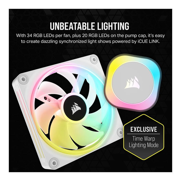 Corsair H100i iCUE LINK Refrigeración Líquida AIO 240mm Blanco RGB