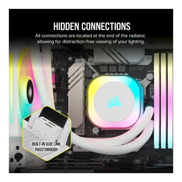 Corsair H100i iCUE LINK Refrigeración Líquida AIO 240mm Blanco RGB