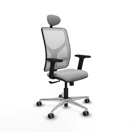 PIQUERAS Y CRESPO Silla de oficina Motilla con Mecanismo Sincro, Gris claro y Blanco