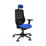 PIQUERAS Y CRESPO Silla de oficina Mardos con Mecanismo Sincro/Traslack, Azul y Negro