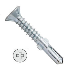 DUVER Tornillo Broca Cabeza Plana Aletas Ph-3 6,3-60 Zincado